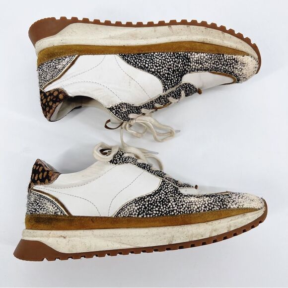 Madewell Kickoff Trainer Sneakers in Leather and Spot Mix Calf Hair 9.5 - Picture 11 of 12